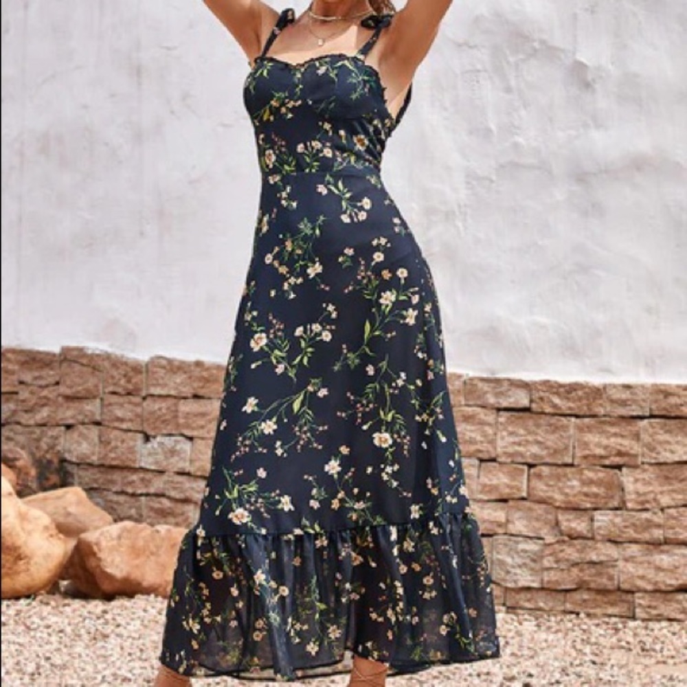 Cofete Tea Length Smocking A-Shape Dress from Cupshe!